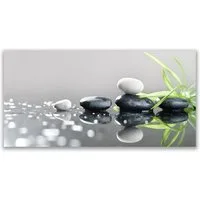 Tulup Leinwandbild XXL Wandbilder Leinwandbilder Bilder Canvas Bild 140 cm x 70 cm, Zen Spa Tonisiert das Gras, Leinwandbild