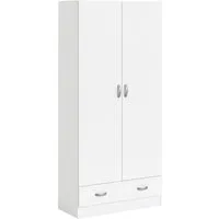 Home affaire Kleiderschrank Space Drehtürenschrank, Aufbewahrung Kasten Schrank Stauraum 2 Türen, 3 Einlegeböden und 1 breite Schublade, Breite 79 cm