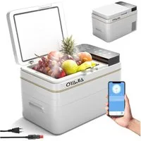oyajia Kühlbox Kompressor Kühlbox 31L, APP-Steuerung und Großem Display, 12V/24V, 31 l, Kühlbox Elektrisch, bis -20 °C für Auto, Lkw, Boot, Reisemobil,Camping