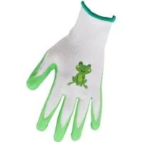 Koopman Gartenhandschuhe Kinderhandschuhe Wasserfest Einheitsgröße Rot /Grün/Gelb (Stück, 2-St., Packung), Universellgröße, Nitril, Kinder, Polyester