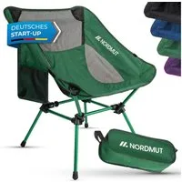Nordmut Campingstuhl faltbar ultraleicht, klappbar leicht, Camping Outdoor, Angeln (Spar-Set, 1 St), kleines Packmaß, 140 kg belastbar, Aluminium, bequem, Trekking, Strand