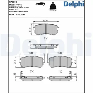 Delphi Bremsbel?ge hinten Hyundai Kia LP1952