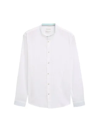 Tom Tailor - Regular Fit Hemd mit Leinenanteil white - Gr. - XL
