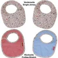 Wörner Lätzchen Vogel koralle/sky Druckknopflatz 22x29 cm, (2-St), mit Druckknöpfen, maschinenwaschbar, trocknergeeignet