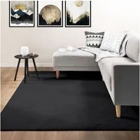 Vimoda Teppich Bobby, Anti Rutsch Waschbar, kuschelig, Rechteckig, Höhe: 10 mm, Fellteppich Uni, Wohnzimmer, Schlafzimmer, Küche