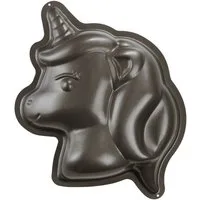 Birkmann Backform Motivbackform EINHORN, 21 x 23 cm, Schwarz, Stahl, (1-tlg), Einhornmotiv, mit Rezept