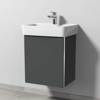Sanipa 3way Waschtischunterbau zu Geberit Renova Plan Waschtisch mit 1 Tür, Anthrazit-Matt BR87222