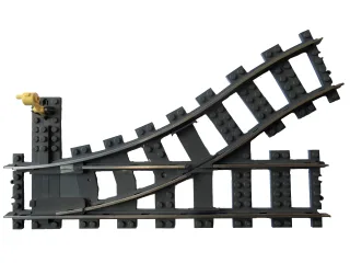 1x Lego Eisenbahn-Weiche links 9V [inkl. Weichenhebel]