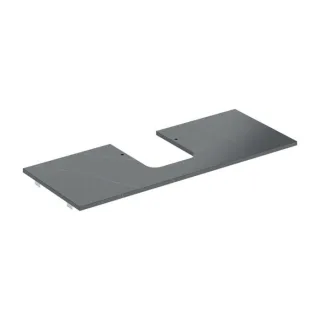 Geberit One Waschtisch-Platte 505105002 120x2x47cm, Ausschnitt mittig, Steinzeug, Marmoroptik schwarz/matt