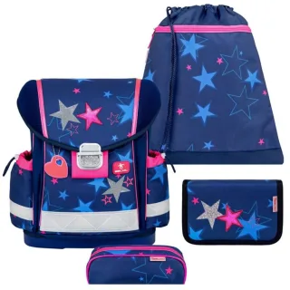 Belmil Schulranzen Set Mädchen Sparkeling Star (Motiv: Sterne) "Classy", ab 1.Klasse Grundschule