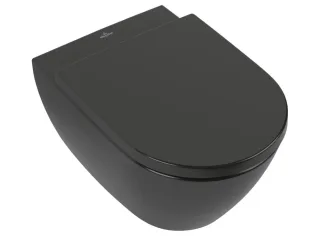 Villeroy & Boch Tiefspül-WC Subway 2.0 370x560x365mm ov wandh. Abg. waagr. DF Pure Black c+ 5614R0R7