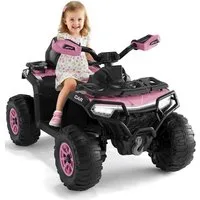 GarveeMore Elektro-Kinderauto 12V Elektroquad für Kinder, Gelände-ATV für Kinder von 3 bis 8 Jahren, 2 x 35W Motoren, Fernbedienung, 12V 4,5-Ah-Akku, LED-Scheinwerfer
