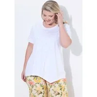 MIAMODA T-Shirt T-Shirt A-Linie Zipfelsaum Glitzer Ziersteinchen