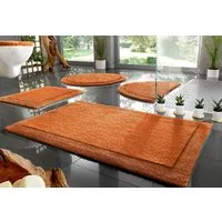 OTTO home Badematte Kapra, Badvorleger, Badezimmer Teppich, Höhe 14 mm, beidseitig nutzbar, strapazierfähig, fußbodenheizungsgeeignet, Baumwolle, rund, mit Bordüre, Badteppich, Badematte, Baumwolle