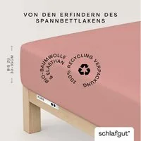 Schlafgut Spannbettlaken PURE Bio-Baumwolle mit Elasthan, 170 g/m², Bettlaken, Spannbetttuch, Jersey, Gummizug: rundum, (1 Stück), PREMIUM Laken für Matratzen bis 30cm Höhe, dehnbar blickdicht, straff