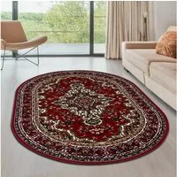 OTTO home Teppich Oriental, Made in Belgium, oval, Höhe: 7 mm, Orient-Optik, mit Bordüre, Kurzflor, pflegeleicht, elegant