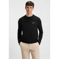 BOSS GREEN Langarmshirt Tee Long Regular Fit Stretch Jersey Cotton, Logo on Chest, Rundhals