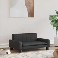 furnicato Tierbett Hundebett Kunstleder Schwarz 70 x 45 x 30 cm mit Massivholz Rahmen, Kunstleder, Wasserabweisendes Hundesofa mit weichem Schaumstoff für kleine Hunde