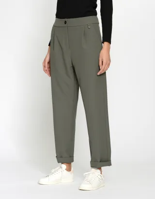 GANG Damen Hosen 94STELLA CROPPED - relaxed fit Hose tea leaf