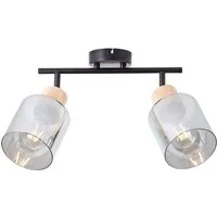 Brilliant Deckenstrahler Weald, ohne Leuchtmittel, Deckenspot mit rauchfarbenen Glas Schirmen - 2 x E27 max. 40 W