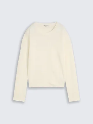 Denim Tom Tailor - Relaxed Fit Strickpullover off white - Gr. - XS