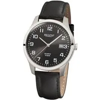 Regent Titanuhr REGENT Herren Armbanduhr F-932 anthrazit / sunray D. 37 mm Lederband