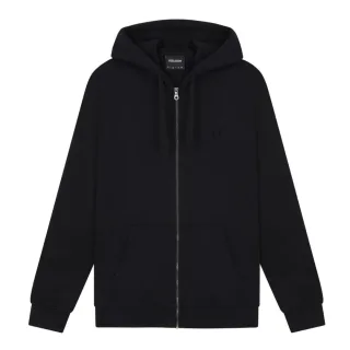 Lyle & Scott Tonal Eagle Jet Black Kapuzenpullover Mit Durchgehendem Reißverschluss