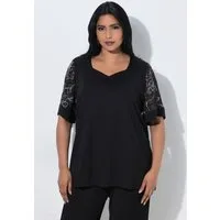 Ulla Popken T-Shirt Punto-T-Shirt A-Linie Herzausschnitt