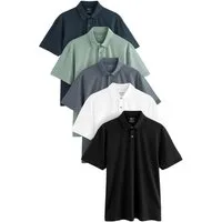 Next Poloshirt Regular Fit Kurzarm-Poloshirts im 5er-Pack (5-tlg)