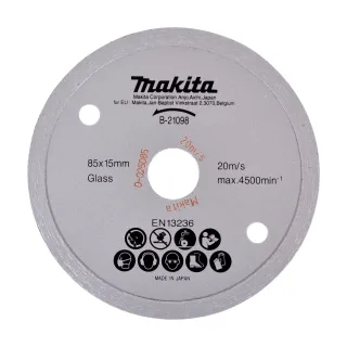Makita Diamantscheibe Glas, 1 Stück - 85x15 mm - Glas - B-21098