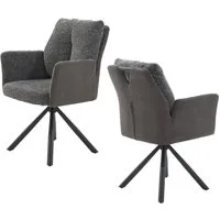 Jockenhöfer Gruppe Drehstuhl Shelby (Set, 2 St), 4-Fuss-Stuhl, 360° drehbar, Taschenfederkern, bis 150kg belastbar