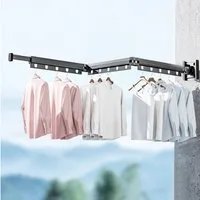 GLIESE POWER Kleiderständer 126 cm Wäscheständer Wandmontage 3-fach, (Packung, 1 St., Kleiderständer), Flexible Installation, vielseitig einsetzbar