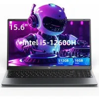 ACEMAGIC 15.6 Zoll Full-HD Intel Core i5-12600H Prozessor,16GB RAM, 512GB SSD Notebook (Intel intel Core i5-12600H Intel Core i5-12600H, Intel lris Xe Graphics eligible, 16 GB, 512 GB SSD, 180° Drehung, bis zu 4.5GHz, W11 Pro, Deutsche Tastaturaufkle