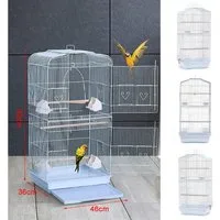 JEOBEST Vogelkäfig Vogelbauer Vogelvoliere Vogelhaus mit 3 Sitzstangen, Käfig, mit Vogelspielzeuge, Futternapf