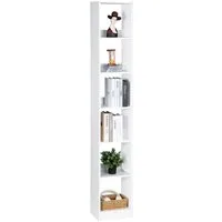 HZUANERI Bücherregal Modernes offenes Holzregal 6 Stufen, Präsentationsregal, 1-tlg., Kippschutz/Rückwandtafeln/Loch-Aufkleber, 30*24*183 cm
