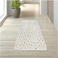 TeppichHome24 Teppich Teppich gepunktet Creme Wohnzimmer weich modern flauschig gemütlich, rechteckig