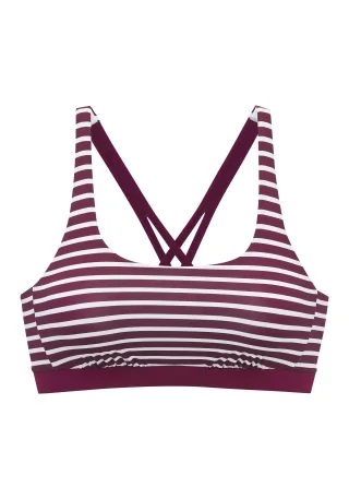 LASCANA - Venice Beach LM exkl. Sport Bustier-Top bordeaux-whi - Gr. - 34