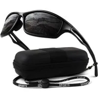 LuxusKollektion Sonnenbrille Sonnenbrille Herren Polarisiert Sportbrille UV400 CE Schwarz Grau