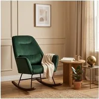 HomeMiYN Schaukelstuhl Schaukelstuhl Wohnzimmer Samt Schaukelsessel Lendenkissen Relaxsessel, samt,Stillsessel