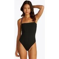 Tommy Hilfiger Swimwear Badeanzug STRAIGHT ONE PIECE im Bandeau-Stil, mit Logoschriftzug