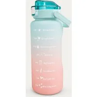 Botells Trinkflasche 2 Liter, Trinkmotivation mit Strohhalm, schöner Farbverlauf mit Henkel, auslaufsicher, BPA frei, für Camping, Reisen, Schule, Sport und Büro