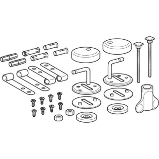 Geberit Edelstahlscharniere (Set) 597003 zu WC-Sitz Romantik, edelstahl 597003000