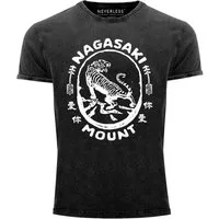 Neverless Print-Shirt Neverless® Herren T-Shirt Vintage Shirt Printshirt Tiger Aufdruck mit Print