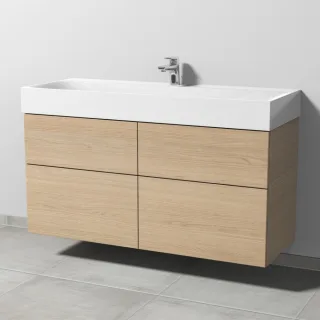 Sanipa 3way Waschtischunterbau zu Kaldewei Silenio Waschtisch mit 4 Auszügen, Eiche-Nordic SM45748