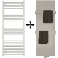 MERT Badheizkörper Design ABDECKUNG+Badheizkörper mit Mittelanschluss + inklusive Samiset