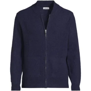 Wool Touch Cardigan mit Reißverschluss für Herren, Herren, size: regular, Lila, Wolle/Polyester/Nylon, by Lands' End