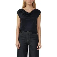 s.Oliver BLACK LABEL Wasserfallshirt mit Wasserfall-Kragen und aus reiner Viskose