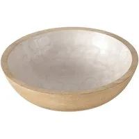 BOLTZE Schale Schale " Shella " aus Mangoholz in Cremeweiß 23cm von Boltze Formschön
