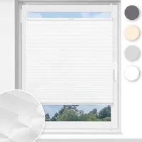 OUBO Plissee ohne Bohren Klemmfix, Sichtschutz und Sonnenschutz, Klemmträger, Lichtdurchlässig Rollo für Fenster & Tür, Klemmfix, mitgelieferten, verstellbaren Klemmträger