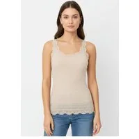 rosemunde Spitzentop Benita Silk Top Camisole mit Seide Vintage-Spitze am Ausschnitt, feminin, Rundhalsausschnitt, Seidenmix